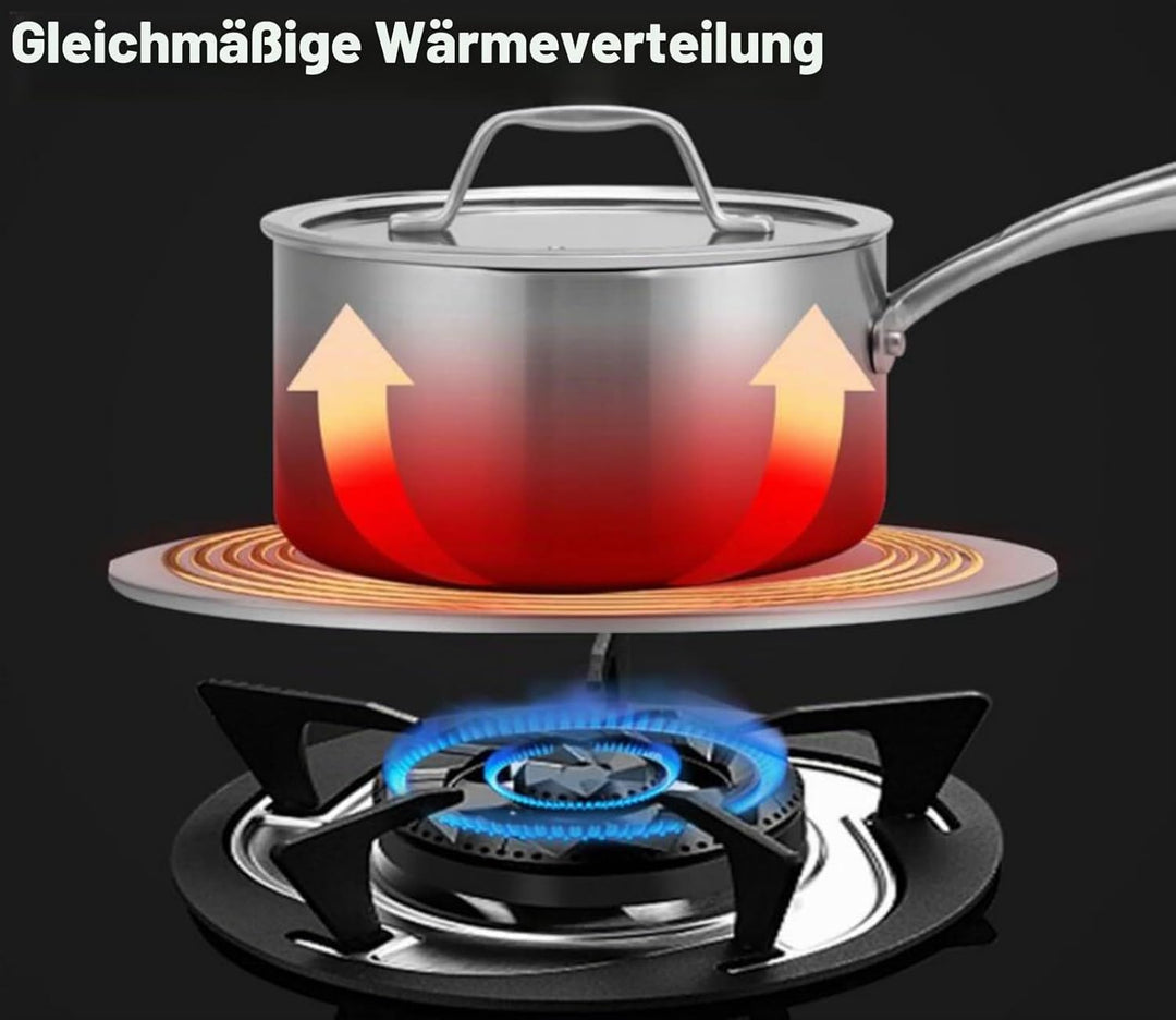 Wärmeverteiler für Gasherd, NISPOTDOR Induktionskochfeld-Adapterplatte, robuste Simmerplatte, Indukt