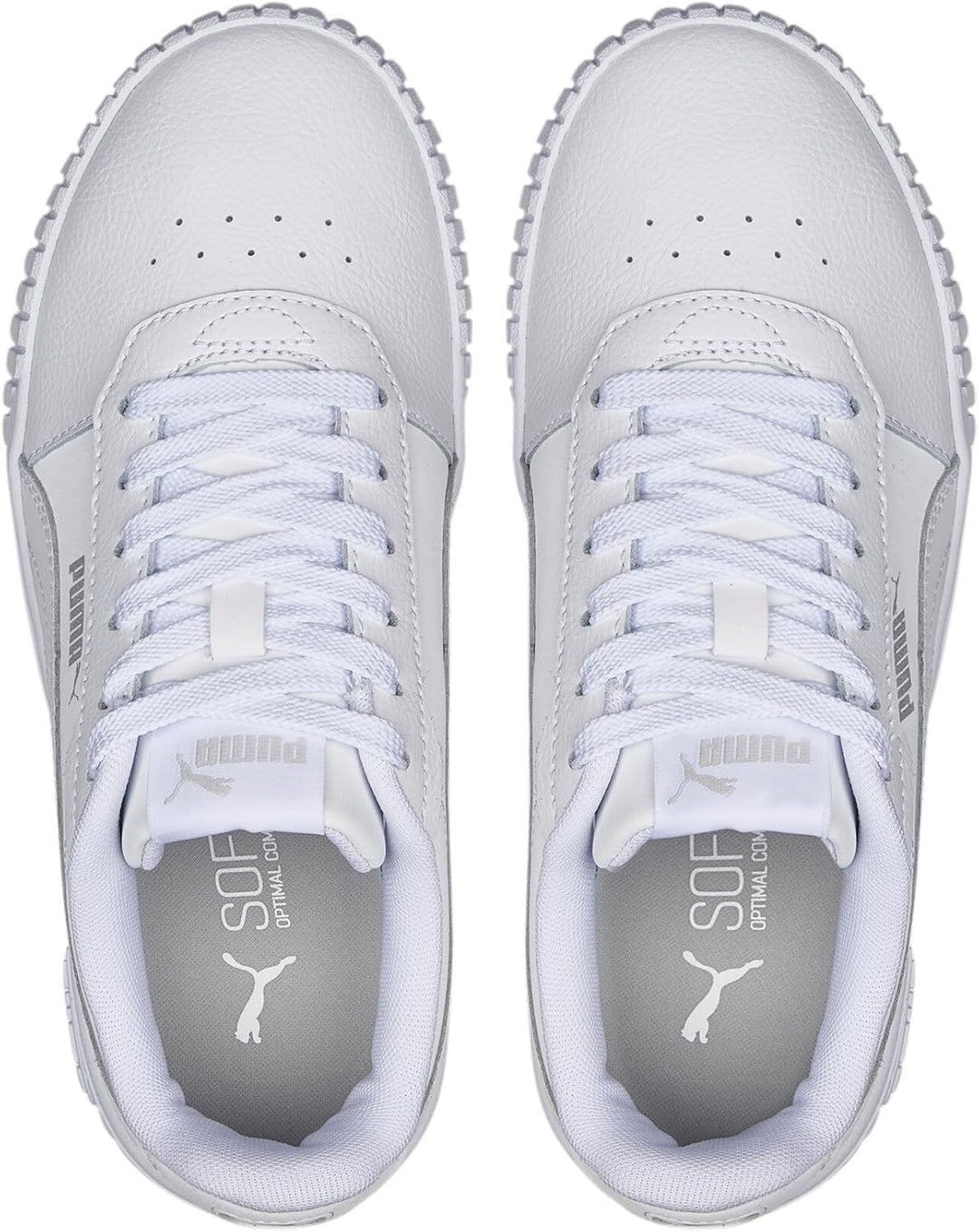 PUMA Mädchen Carina 2.0 Jr Sneaker, Puma White Puma White Puma Silver