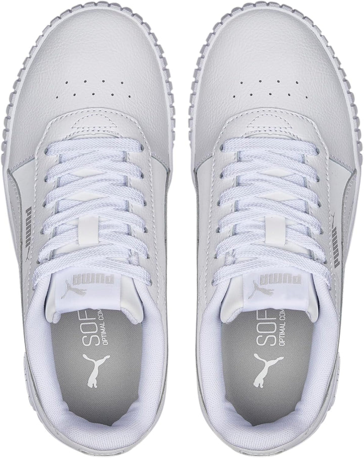 PUMA Mädchen Carina 2.0 Jr Sneaker, Puma White Puma White Puma Silver