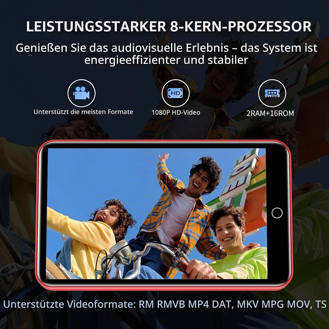 Playercase ZAQE 32GB MP3 Player mit Bluetooth und WiFi, Android 13 MP4 Player mit Spotify, Pandora,