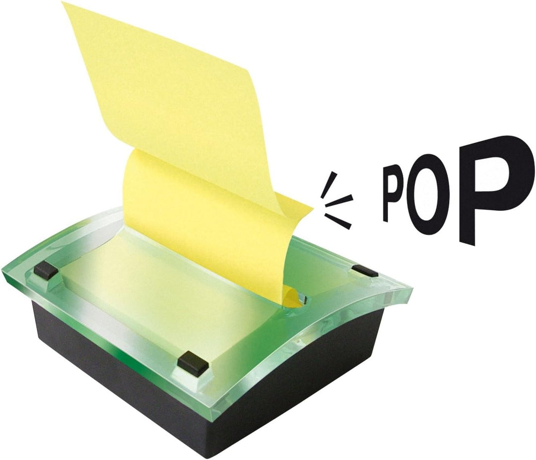 Post-it C2014Y12 Spender für Recycling Z-Notes, 1 Z- Notes Spender, 12 Blöcke/100 Blatt, schwarz/tra