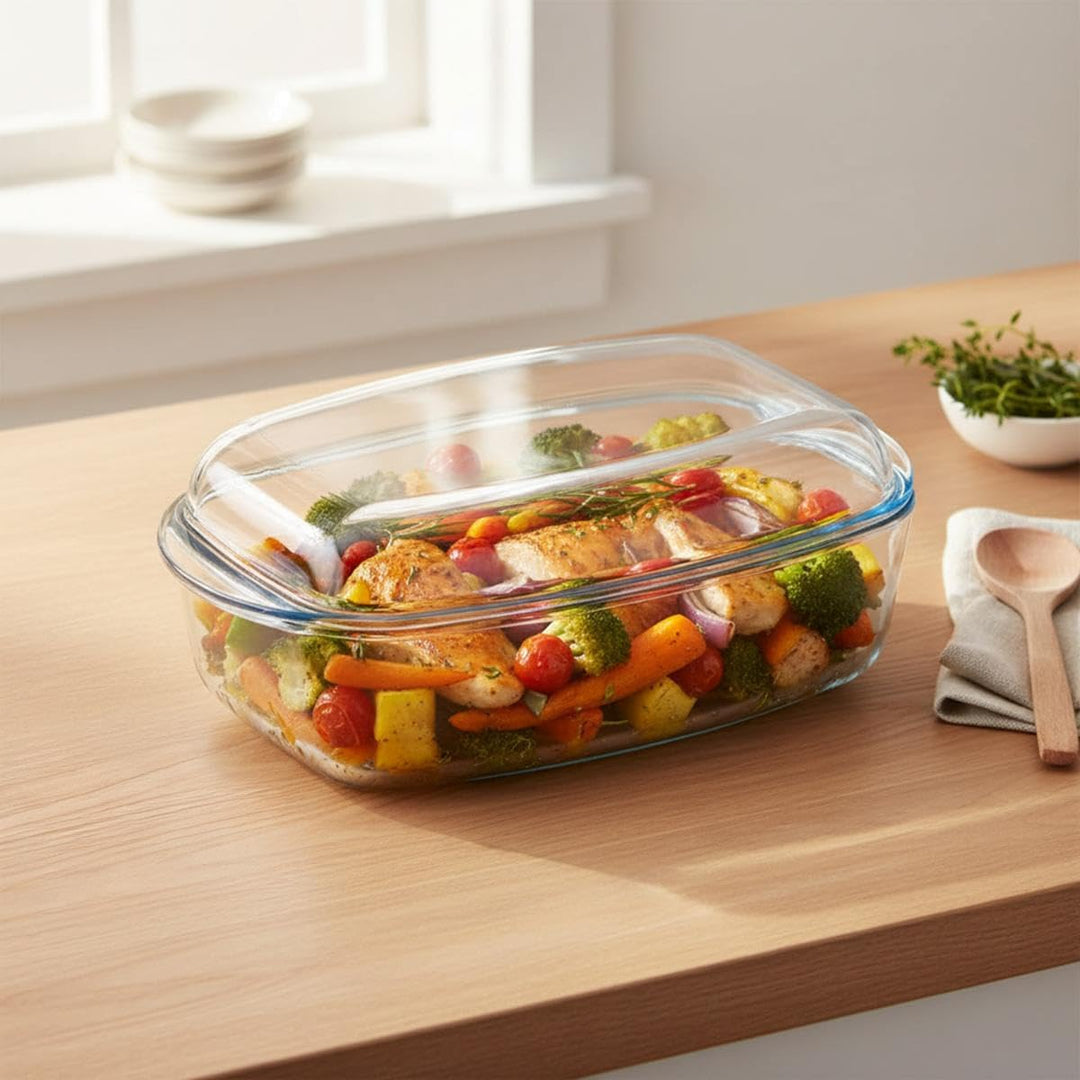 Pyrex - 466a000/6343 – Kochtopf, rechteckig, aus Glas, 6,5 l, transparent