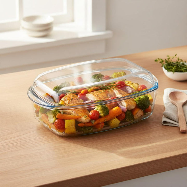 Pyrex - 466a000/6343 – Kochtopf, rechteckig, aus Glas, 6,5 l, transparent