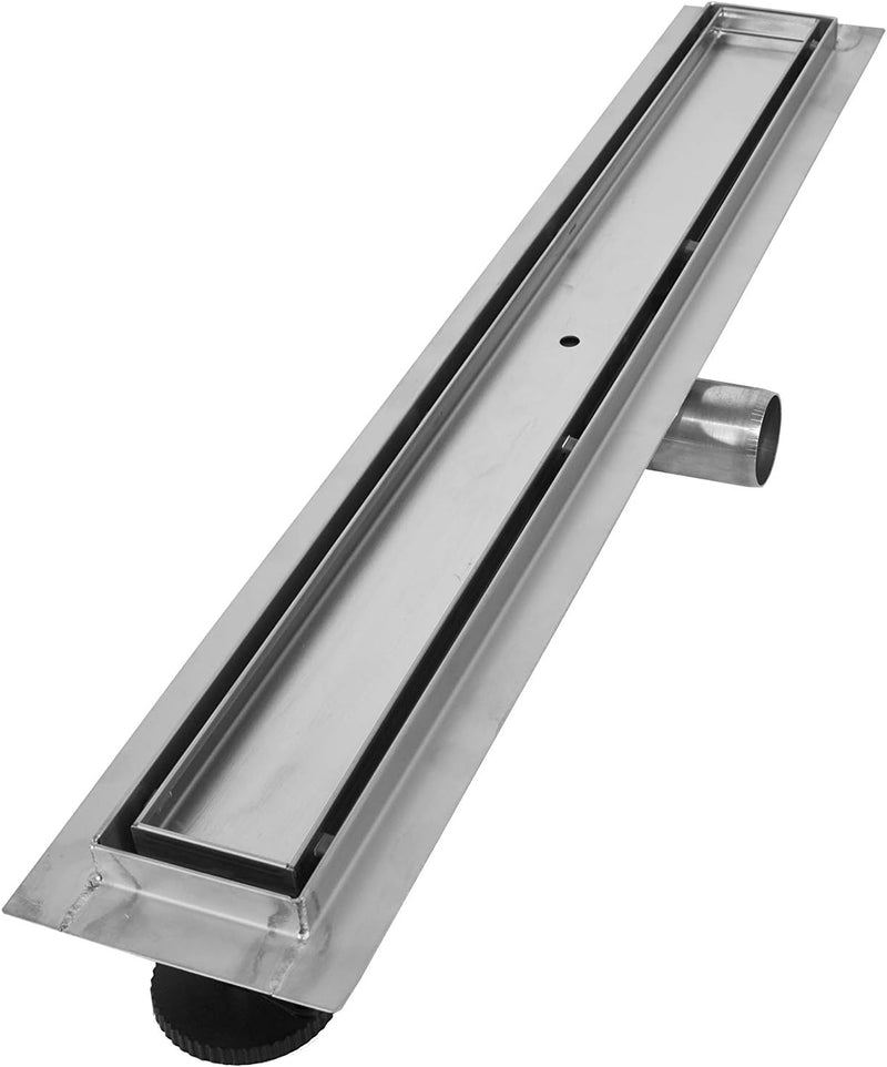 VILSTEIN Duschrinne 30cm | Befliesbar | Edelstahl Bodenablauf Komplettset | Extra flach | Siphon mit
