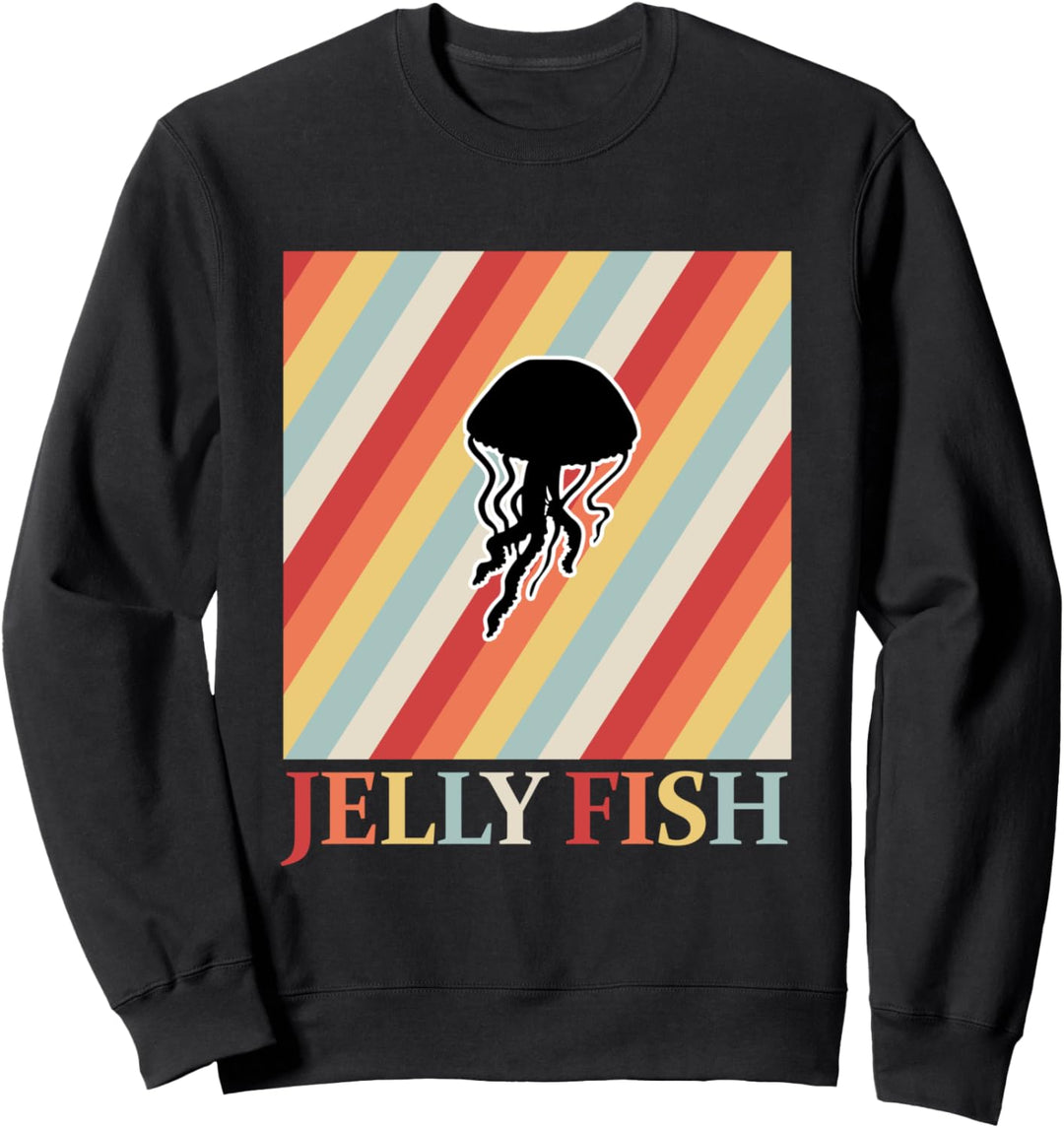 Qualle Meerestier Design Retro Vintage 70er 80er Jahre Look Sweatshirt