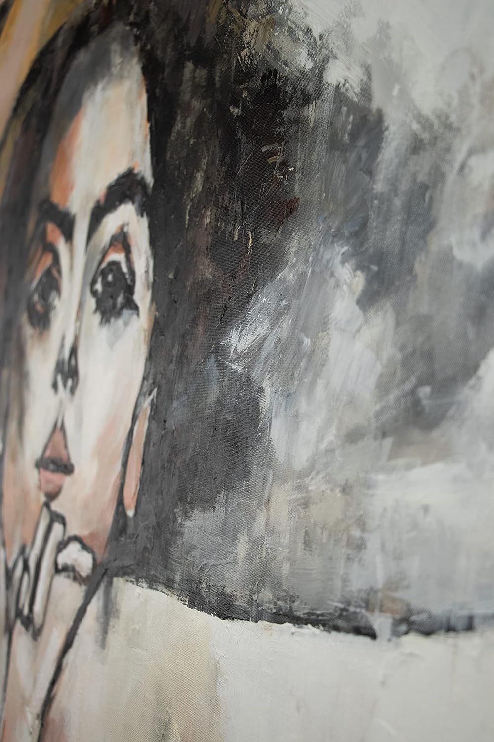 YS-Art XXL Abstrakt Acryl Gemälde auf Leinwand mit Rahmen Elisabeth handgemalte Wandbilder Wohnzimme