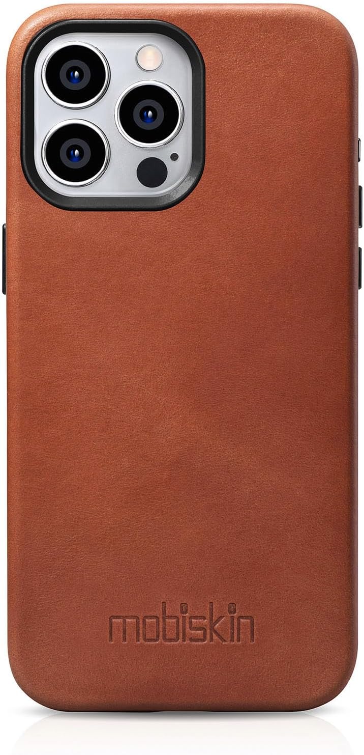 Hülle für iPhone 15 PRO MAX (6,7"), Cover mit Leder, Braun Vint. | Handyhülle kompatibel mit MagSafe