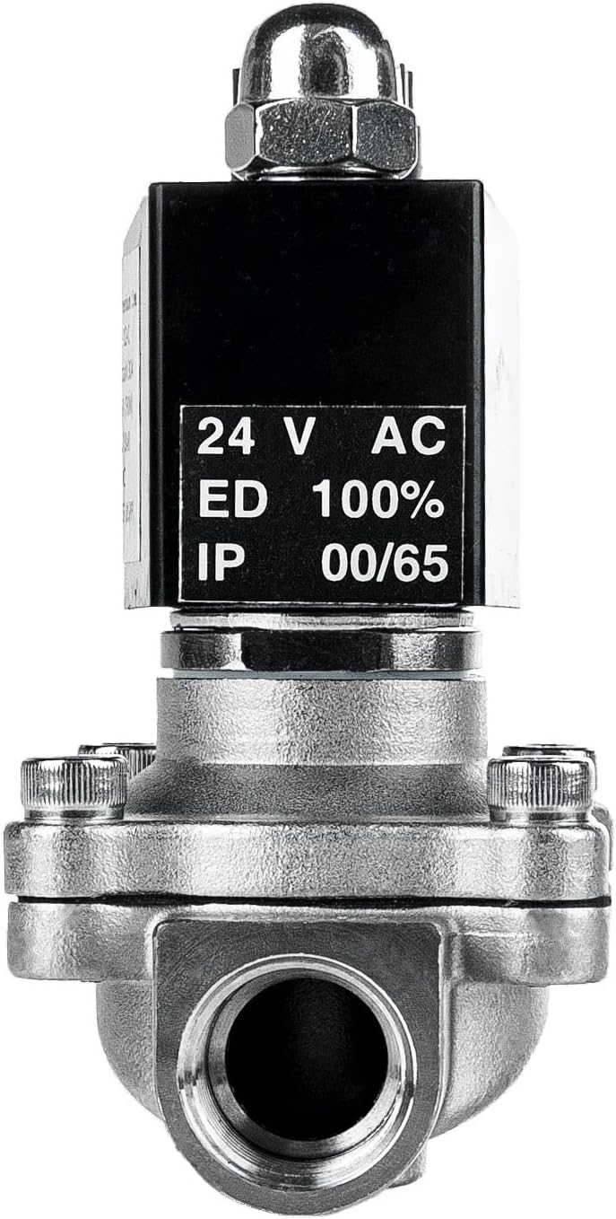 FSA Magnetventil Edelstahl 304 1/2" 24V AC 0-10 bar Viton stromlos geschlossen, 1/2" 24v Ac