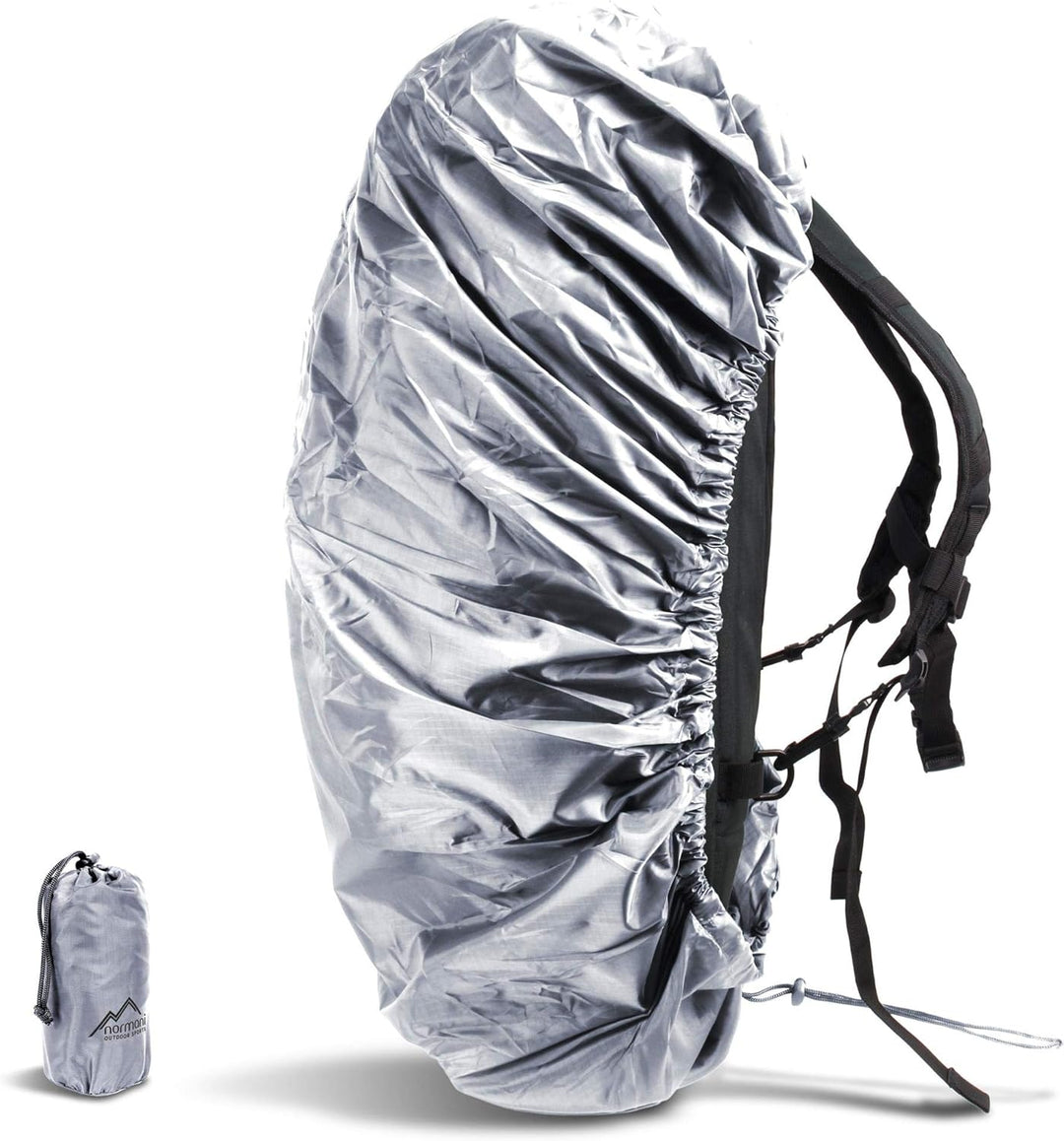 normani Wasserdichter Rucksacküberzug 6000 mm KOMPLETT Reflektierender Raincover Regenhülle Silber R