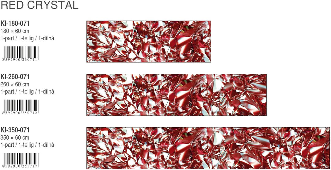 Dimex Küchenrückwand Folie selbstklebend ROTER KRISTALL | Klebefolie - Dekofolie - Spritzschutz für