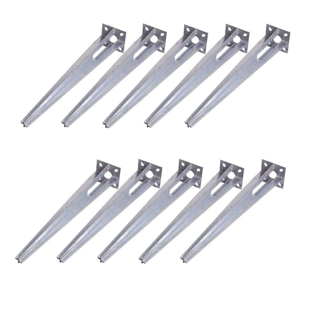 10x Zaunpfosten Einschlaghülse 34mm Bodenhülse Zaunpfahl Bodeneinschlaghülse