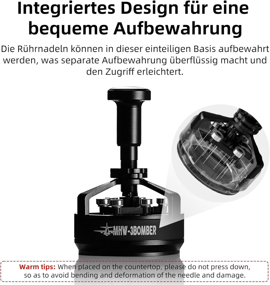 MHW-3BOMBER Yu Cyclone WDT Tools Espresso-Rührer, Verteilungswerkzeug für Barista, 0,25 mm, 14 Nadel