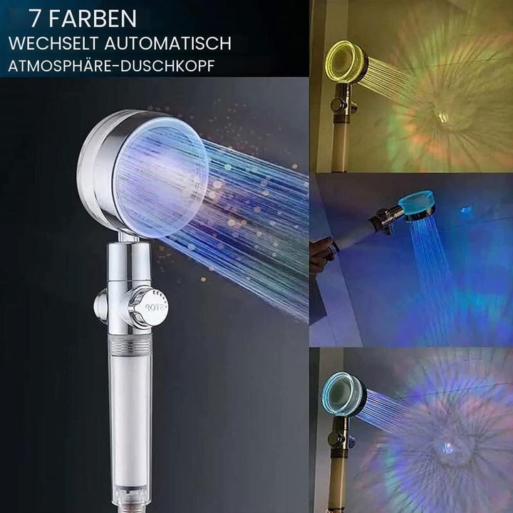 LED Duschkopf mit Farbwechsel, LED Handbrause 7 Farben Licht Automatische, Duschkopf mit Licht, Wass