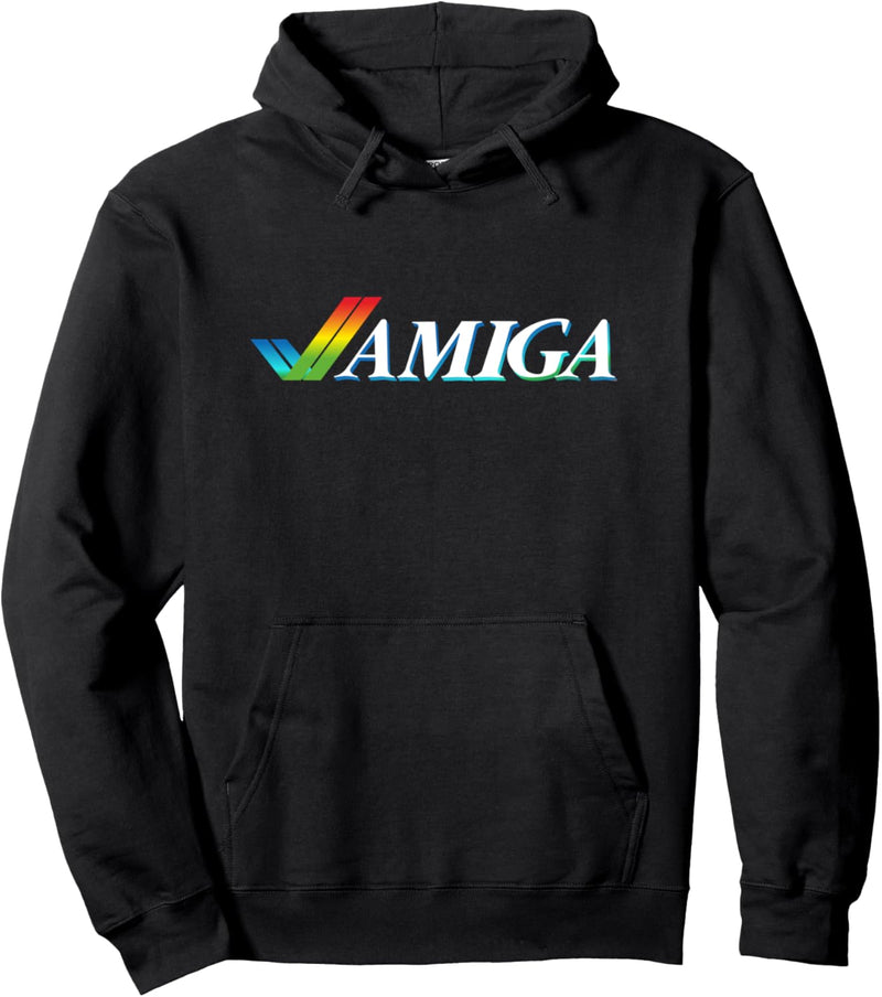 Amiga Tick Retro-Computer, Regenbogen-Stil, Weiss Pullover Hoodie