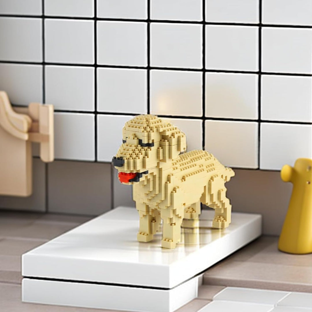 Larcele Mikro Hund Bausteine Spielzeug Bricks Haustier Bauen Bauklötze,950 Stücke KLJM-02 (Golden Re
