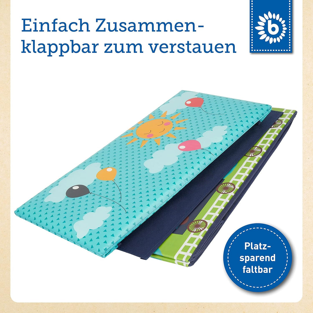 Bieco Aufbewahrungsbox mit Deckel Kinder Zirkus, faltbar, Sitzhocker mit Sitzgelegenheit, und Polste