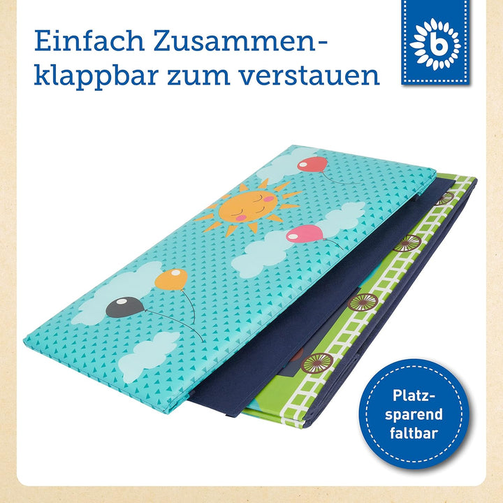 Bieco Aufbewahrungsbox mit Deckel Kinder Zirkus, faltbar, Sitzhocker mit Sitzgelegenheit, und Polste