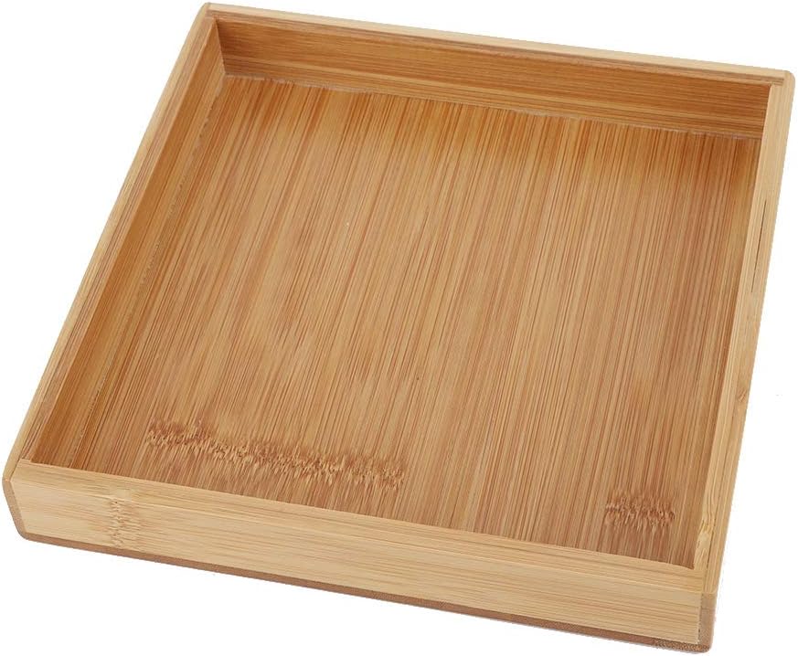 Serviertablett Tablett Holztablett 20cm WEIKEYA Bambus Tablett japanisch Stil Rechteckig Tablett ein