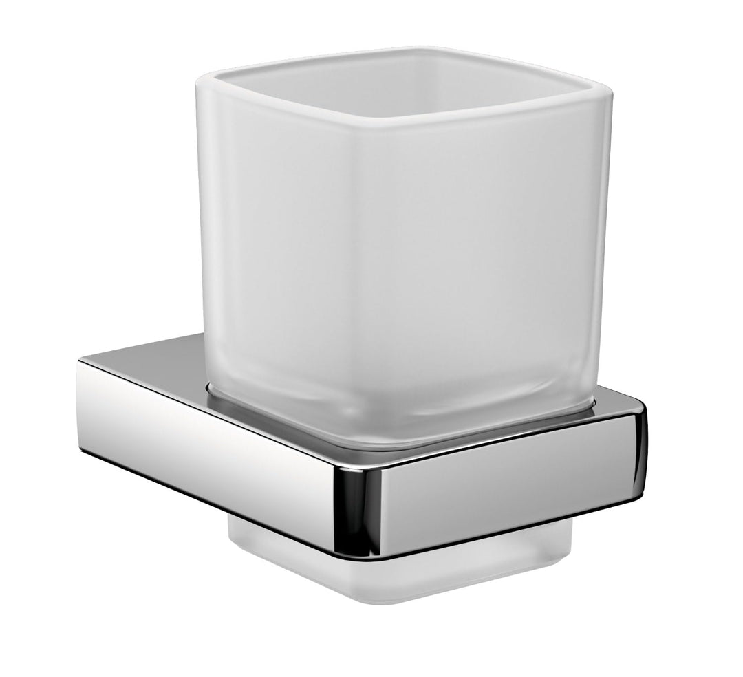 Emco Trend Glashalter, Badzubehör, Kristallglas satiniert/Chrom, Zahnbürstenhalter, Badaccessoires,0