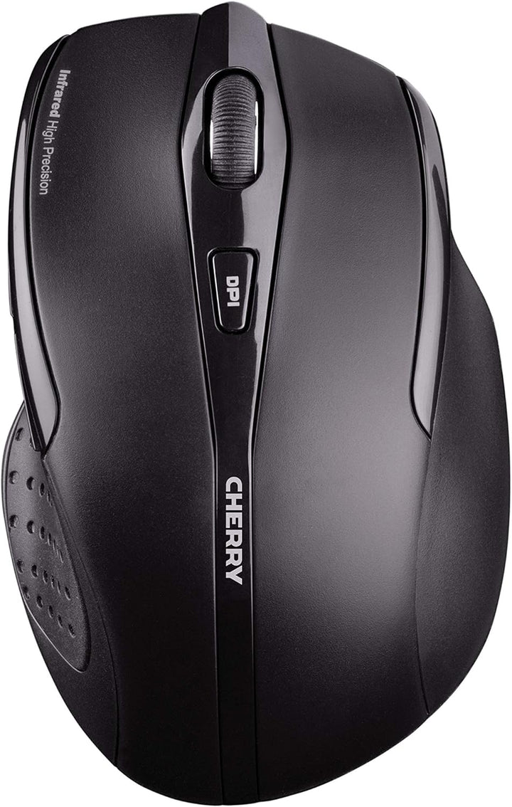 CHERRY MW 3000, Kabellose Ergonomische Maus für Rechtshänder, 2,4 GHz Funk, 6 Tasten, Optischer Sens