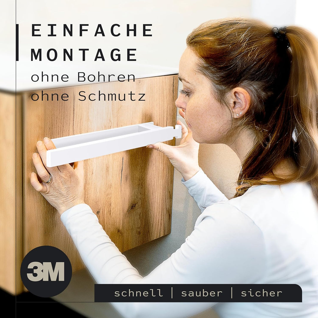 KRONWELL® Handtuchhalter ohne Bohren - Selbstklebende Handtuchhalter für Bad &amp; Küche - Handtuchstang