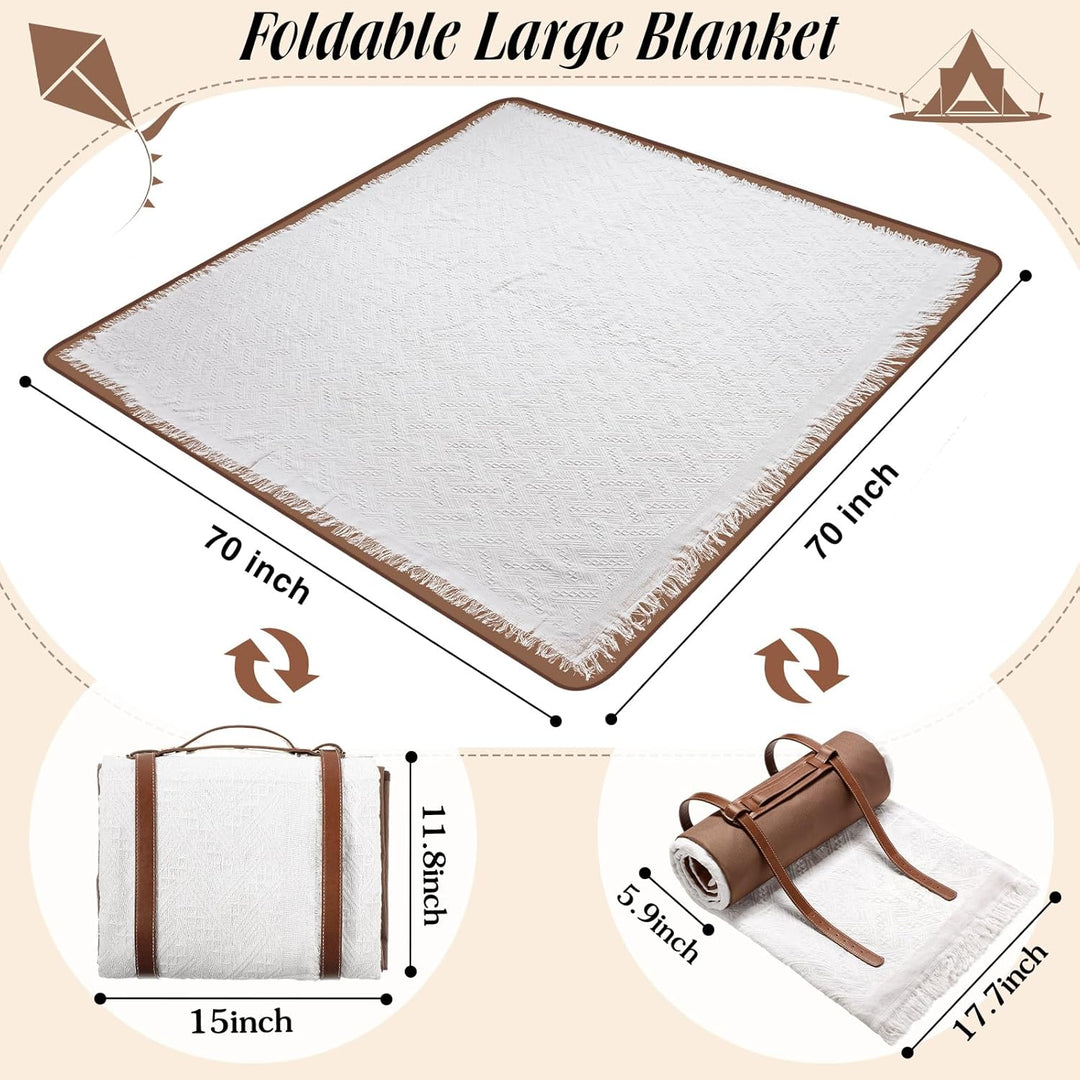 VitalCozy wasserdichte Picknickdecke, Outdoor-Decke, faltbar, 2-in-1, doppellagig, sanddicht, Strand