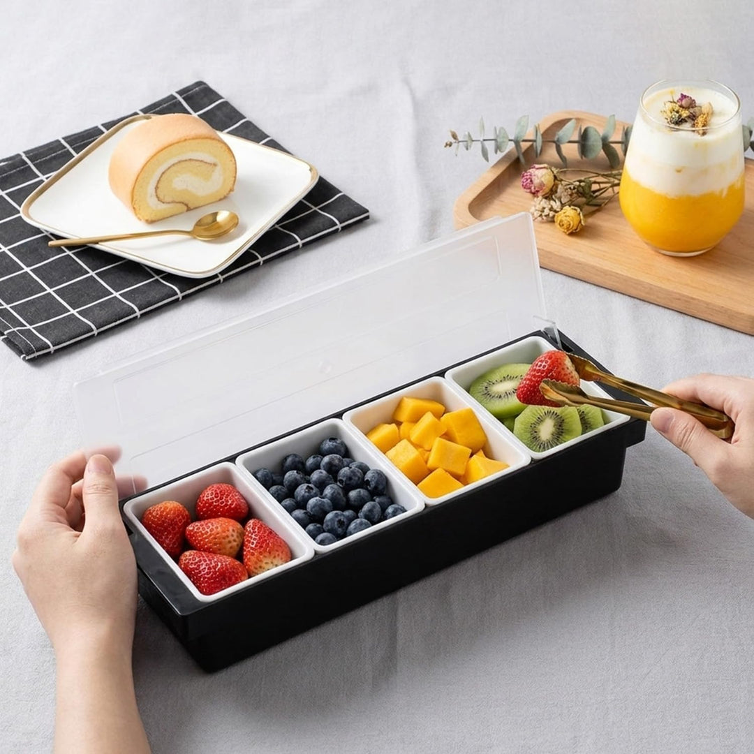 Obst Container Box Eis Party Servier Bar Eisgekühlter Gewürzspender mit Transparentem Deckel, Würzmi