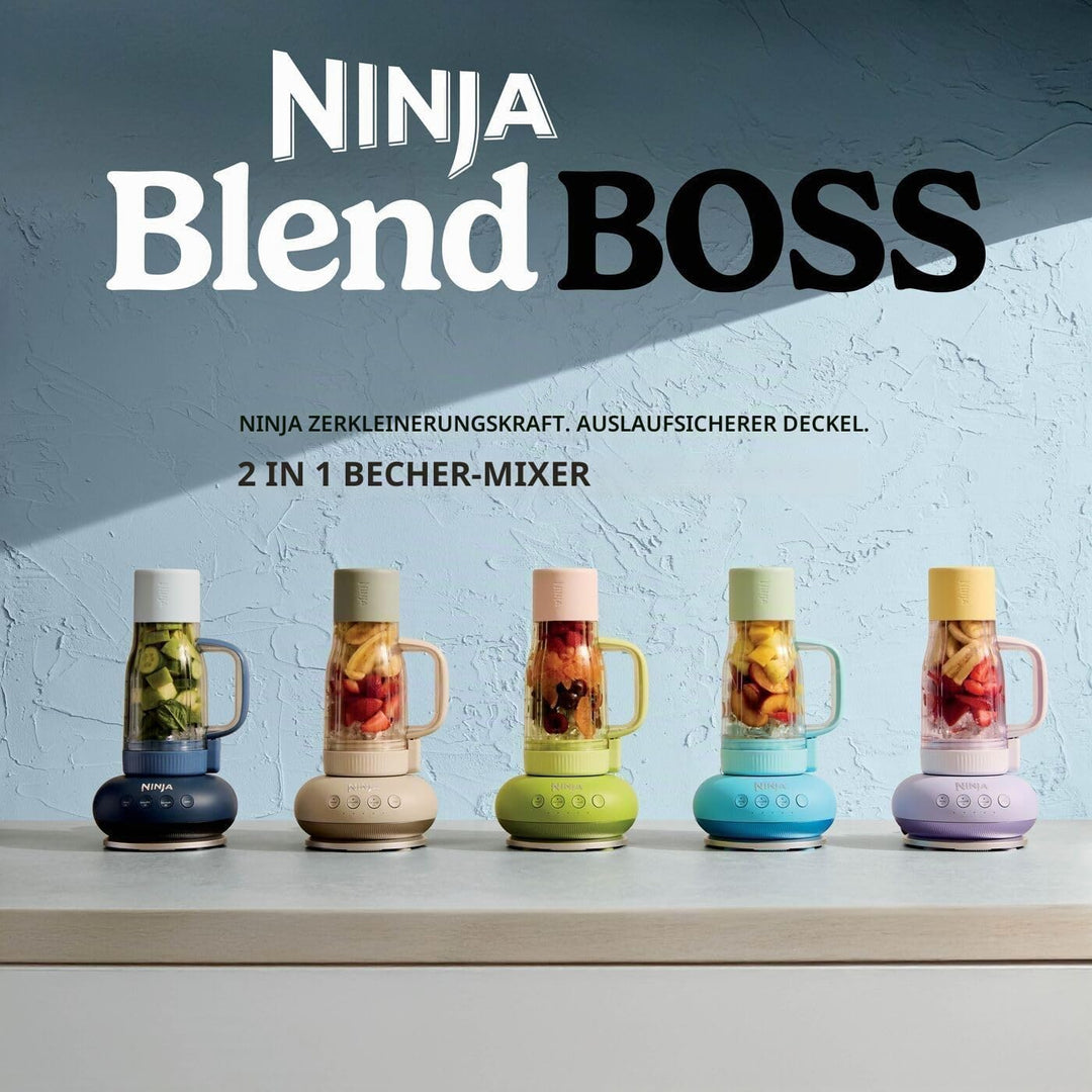 Ninja BlendBoss DB351UKPR Mixer mit tragbarem Becher, persönlicher Mixer mit abnehmbarem Reisebecher