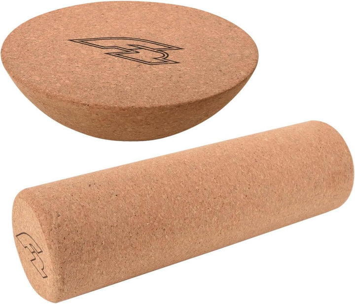 F2 Balance Board Peanut 86 x 32cm mit wählbarem Zubehör 2025/26 Balance Board + Korkrolle und Halbku