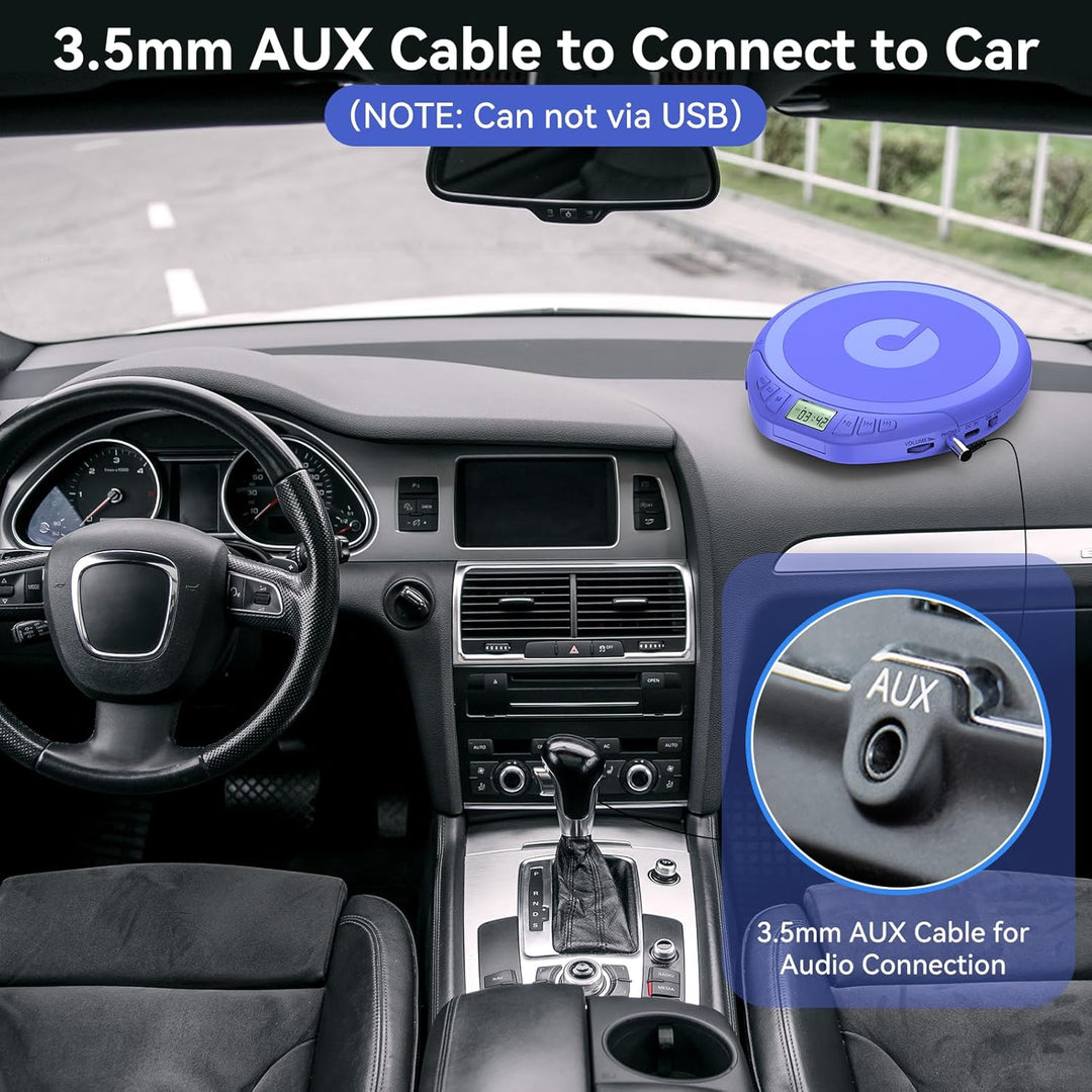 Gueray CD Spieler Tragbarer CD-Player Persönliche CD Players mit Kopfhörer LCD Display Anti-Skip Sch