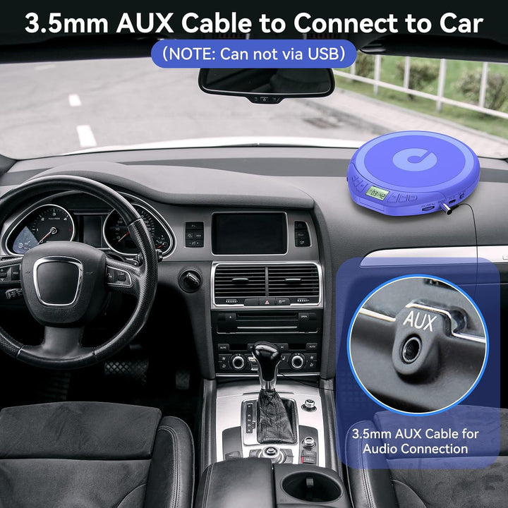 Gueray CD Spieler Tragbarer CD-Player Persönliche CD Players mit Kopfhörer LCD Display Anti-Skip Sch