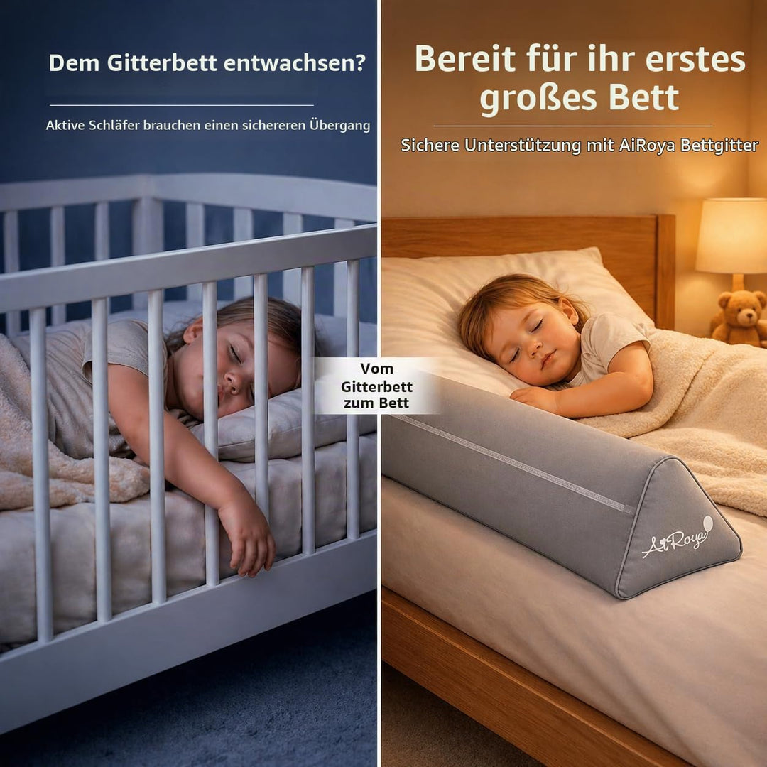 Aufblasbares Bettschutzgitter 130 cm – Tragbares Kleinkind-Bett-Stossfänger für Reisen &amp; Zuhause – B