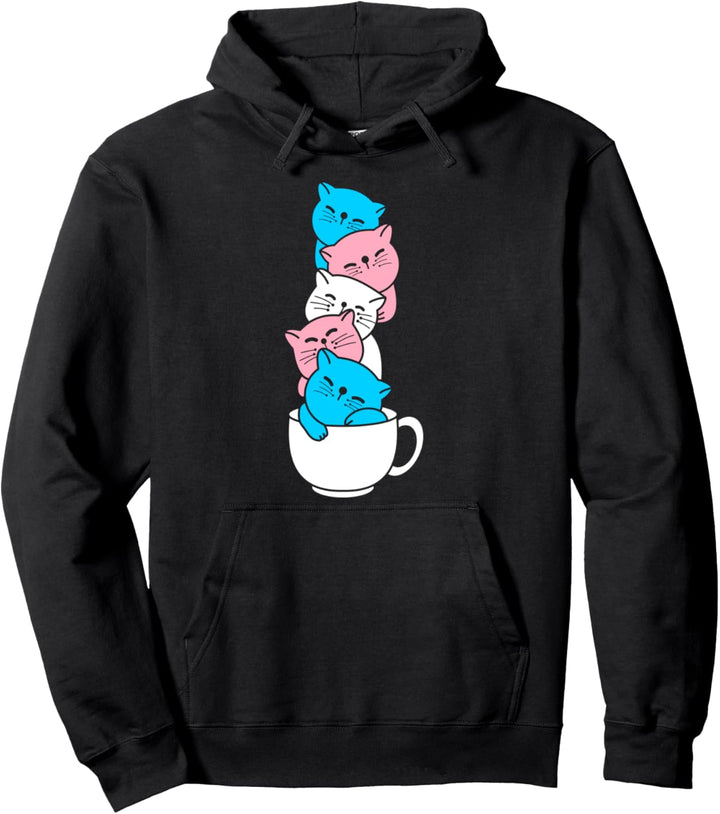 Transgender Katzen in der Tasse Transgender Farben Pullover Hoodie