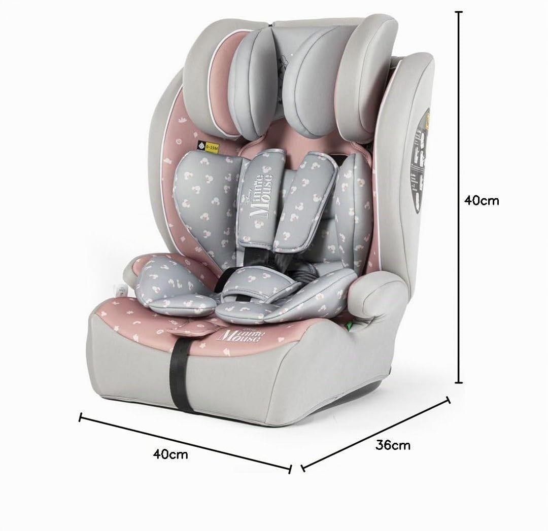 Tataway Minnie Mouse I-SIZE R129 Auto-Rücksitz. Kindersicherheitsheber mit einer Höhe von 76 bis 150