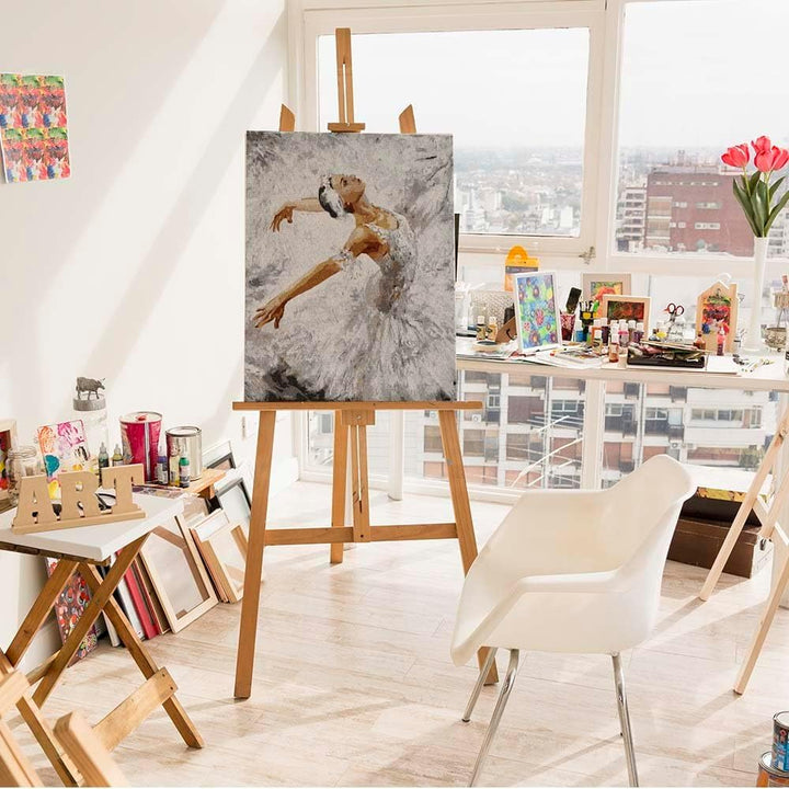 ARTNAPI Malen nach Zahlen Erwachsene mit Rahmen | DIY Handgemalt | Ballett in Farben Weiss | Kit für