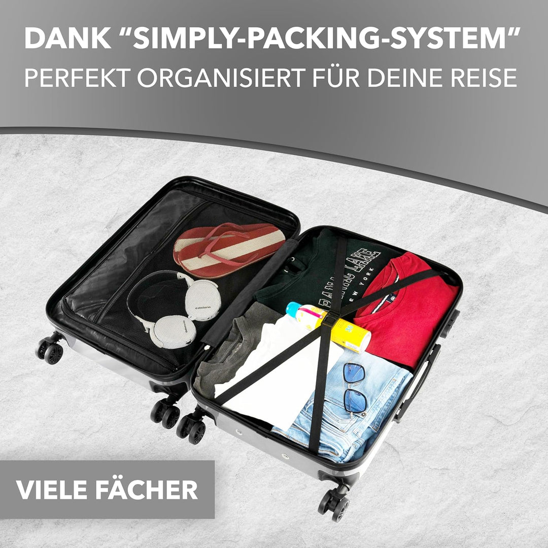 Xonic Reisekoffer – Koffer gross mit Rollen als Hartschalenkoffer – Trolley in Grösse M L XL oder im