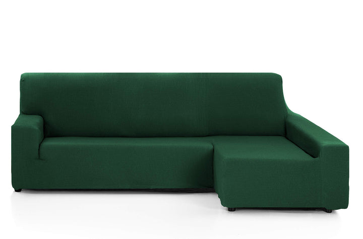 Martina Home - Elastischer Bezug für Sofa, Modell Túnez, Eckteil rechts, Stoff, Flaschengrün, BRAZO