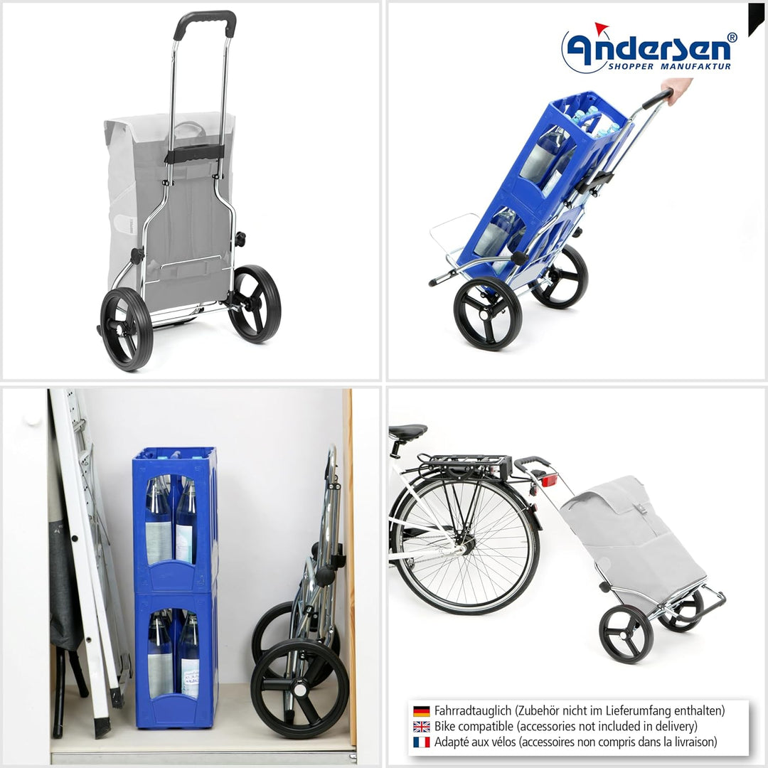 Andersen Einkaufstrolley - klappbar - 61 Liter - mit Kühlfach - belastbar 60 kg - Stahlgestell - Tro