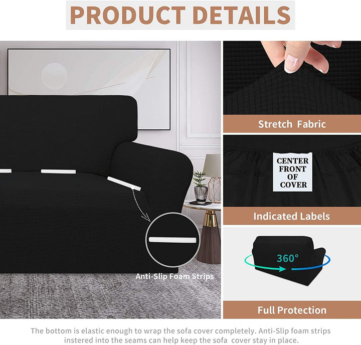 Sofabezug Wasserdichter Stretch-Sofabezug Couchbezug für die meisten Sofas mit Armlehnen für 1/2/3/4