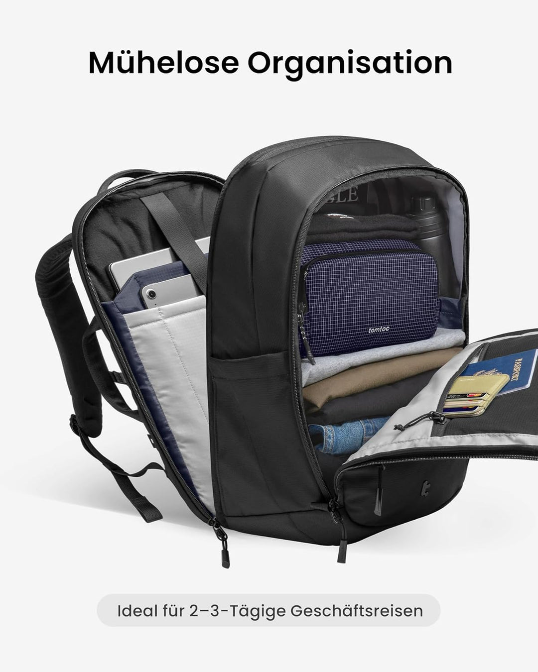 tomtoc Laptop Rucksack 32L, Business Rucksack Herren Damen mit Laptopfach für 15,6-16 Zoll Notebook,