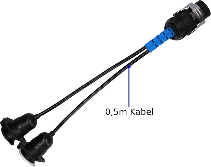 SAMETRUCK LKW Kurzadapter 24V mit 50cm Kabel 15pol auf 2X 7pol Stecker Steckdose Anhänger