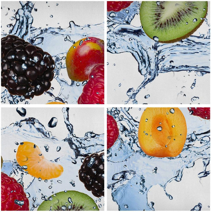 Wandbilder Dekoration Wohnzimmer Wasser Früchte frisch Essen Panorama Bilder auf Leinwand 120x50cm L