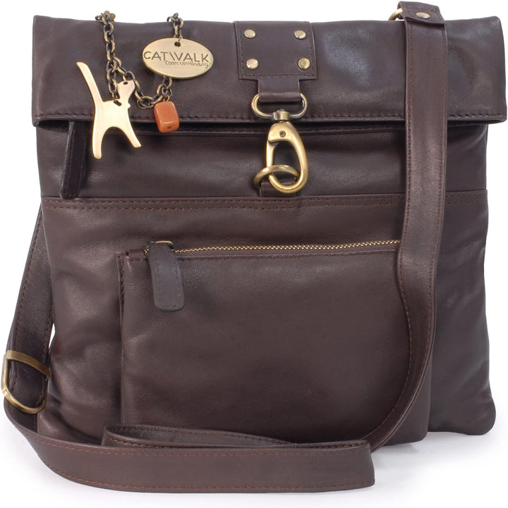 Catwalk Collection Handbags - Leder - Damen Leder Umhängetasche/Handtasche/Messenger/Schultertasche