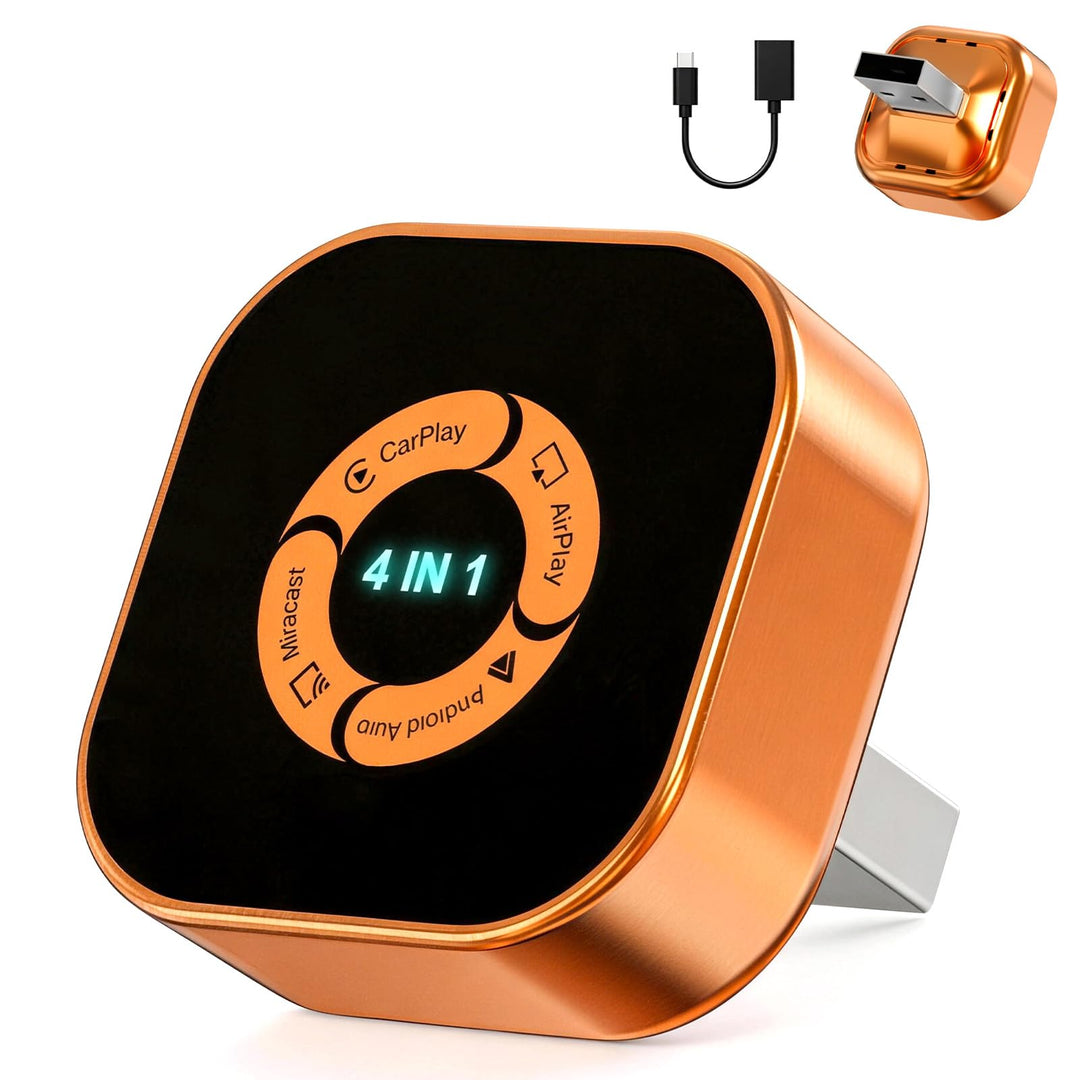 Wireless CarPlay Adapter 4-in-1: CarPlay Kabellos Android Auto Wireless AirPlay &amp; Miracast – Dualban