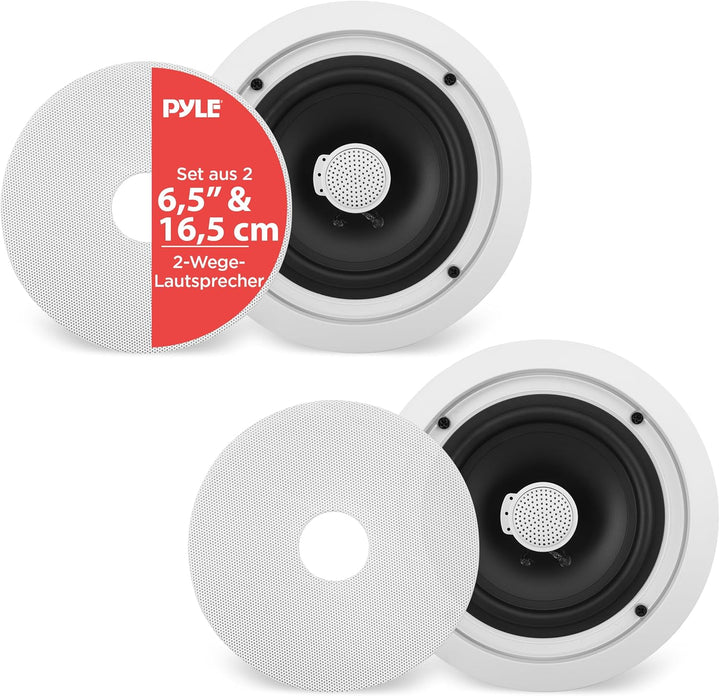 Pyle PDIC60 Lautsprecher, 2.0 Kanäle, Verkabelt, Terminal, Weiss, 125 W, 65 - 22000 Hz