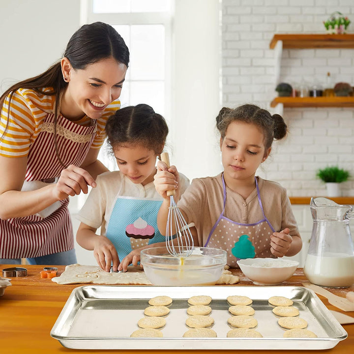 KITCHENATICS Premium-Qualität, halbe Backbleche, antihaftbeschichtet, Backbleche zum Backen, ofenfes