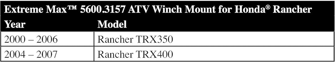 Extreme Max 5600.3157 ATV Windenhalterung für Select Honda Ranchers
