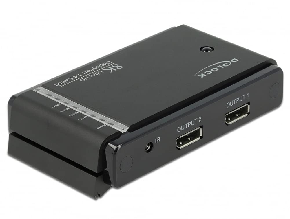 Delock DisplayPort 1.4 Switch 2 x 2 DisplayPort in zu 1 x 2 DisplayPort Out 8K
