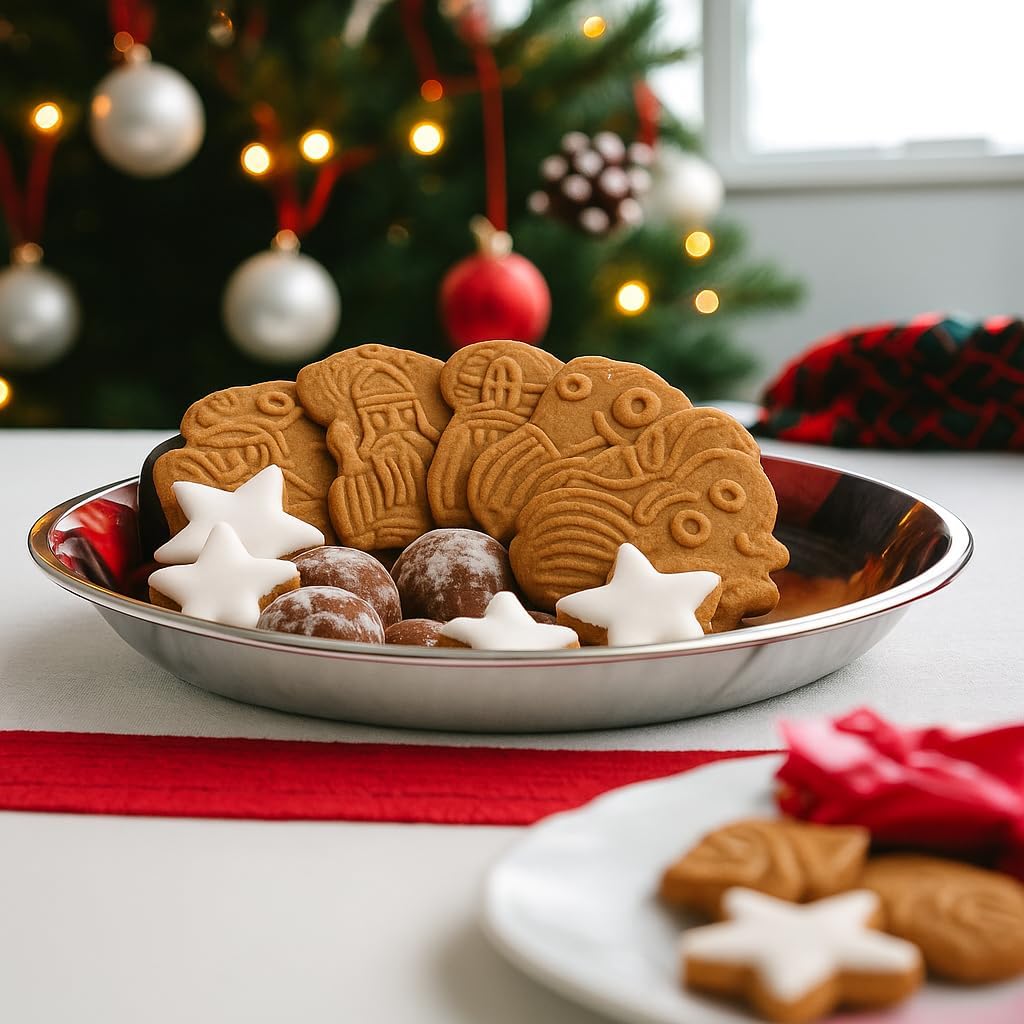 Weihnachtsteller aus Metall - 4 Stück - Weihnachts- oder Nikolaus-Teller mit verschiedenen Motiven f