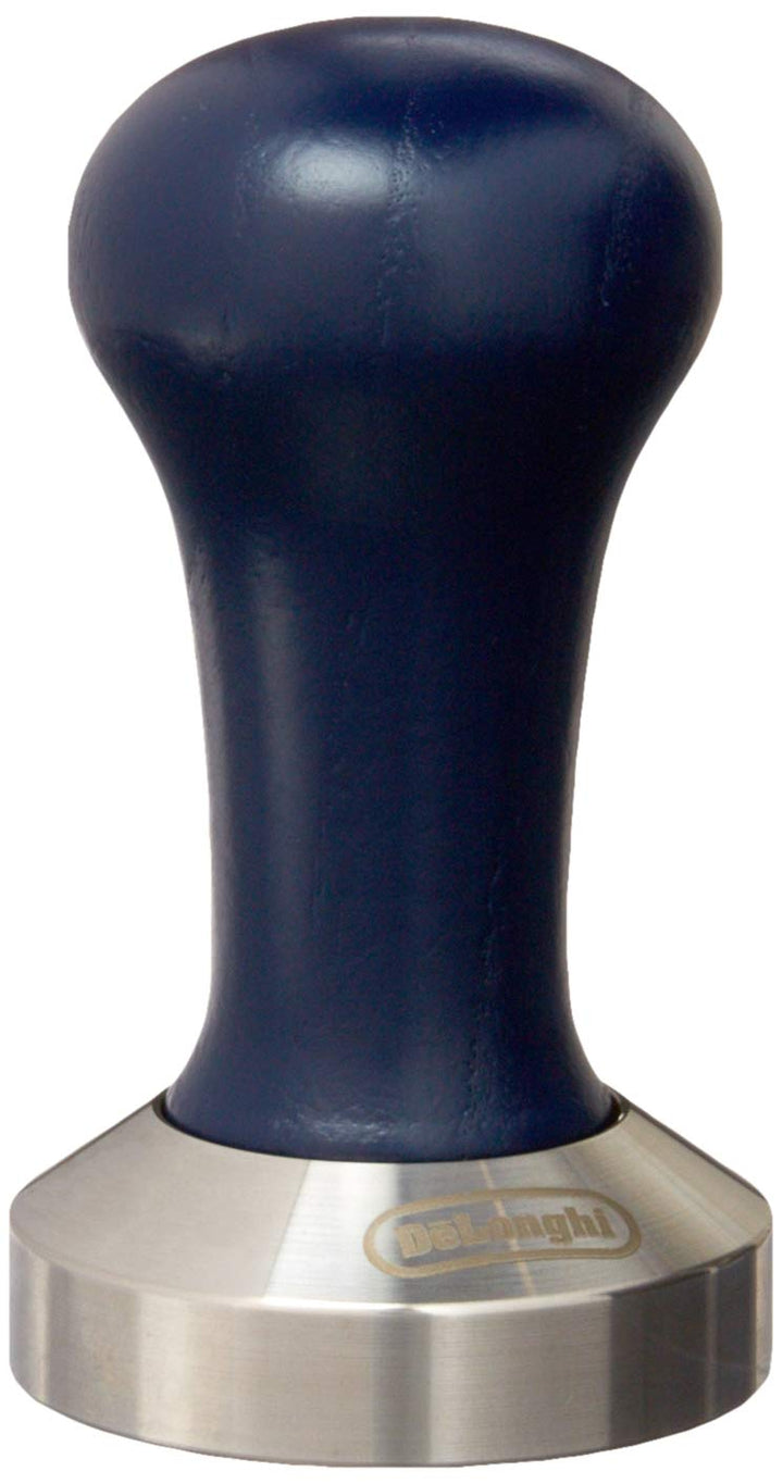 De'Longhi DLSC058, Kaffee-Tamper aus robustem Edelstahl mit stilvollem Holzgriff, in elegantem Blau/